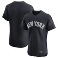 Johmsee NY.Yankees Blank Player Navy Home Replica Elite Stitched Jerseys
