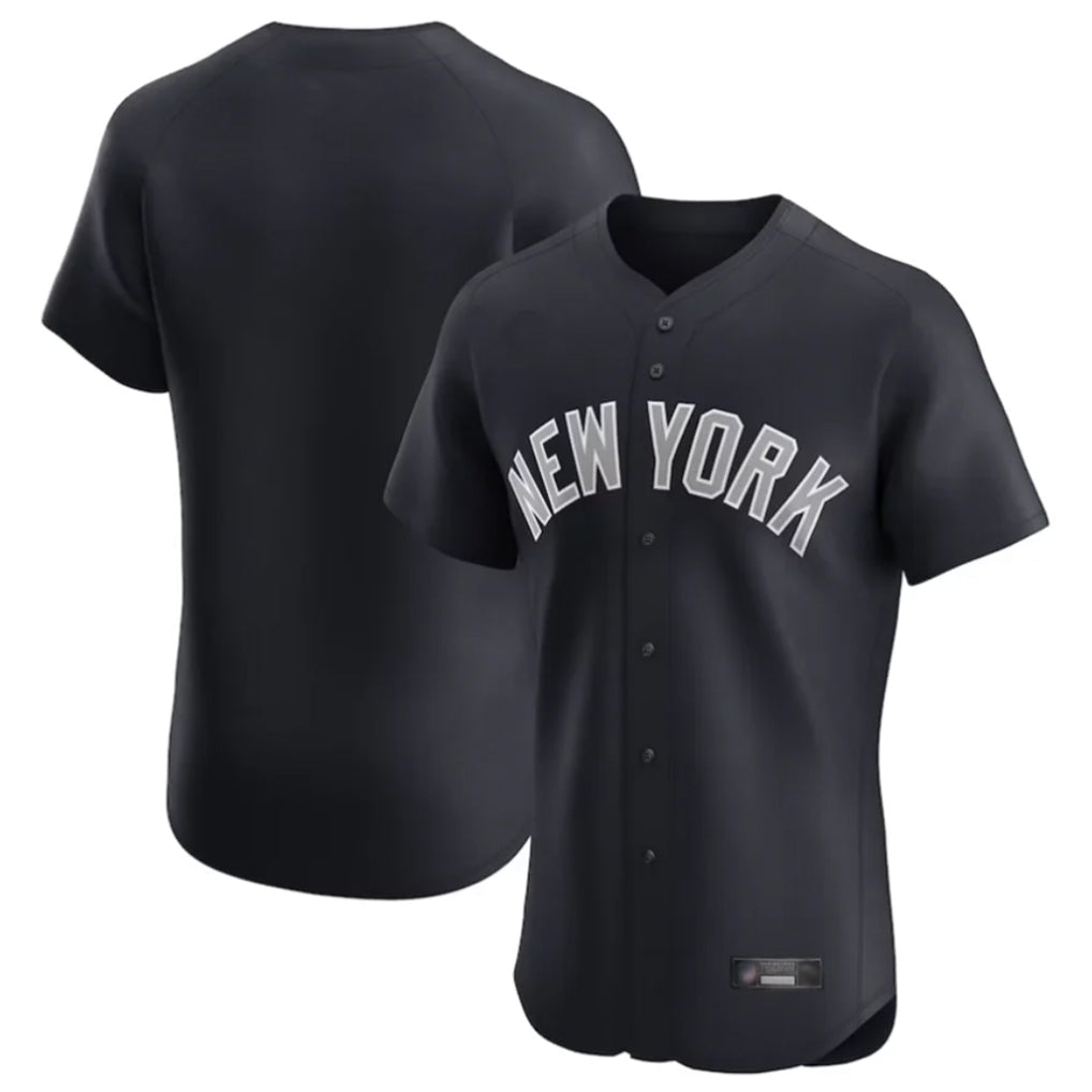 Johmsee NY.Yankees Blank Player Navy Home Replica Elite Stitched Jerseys