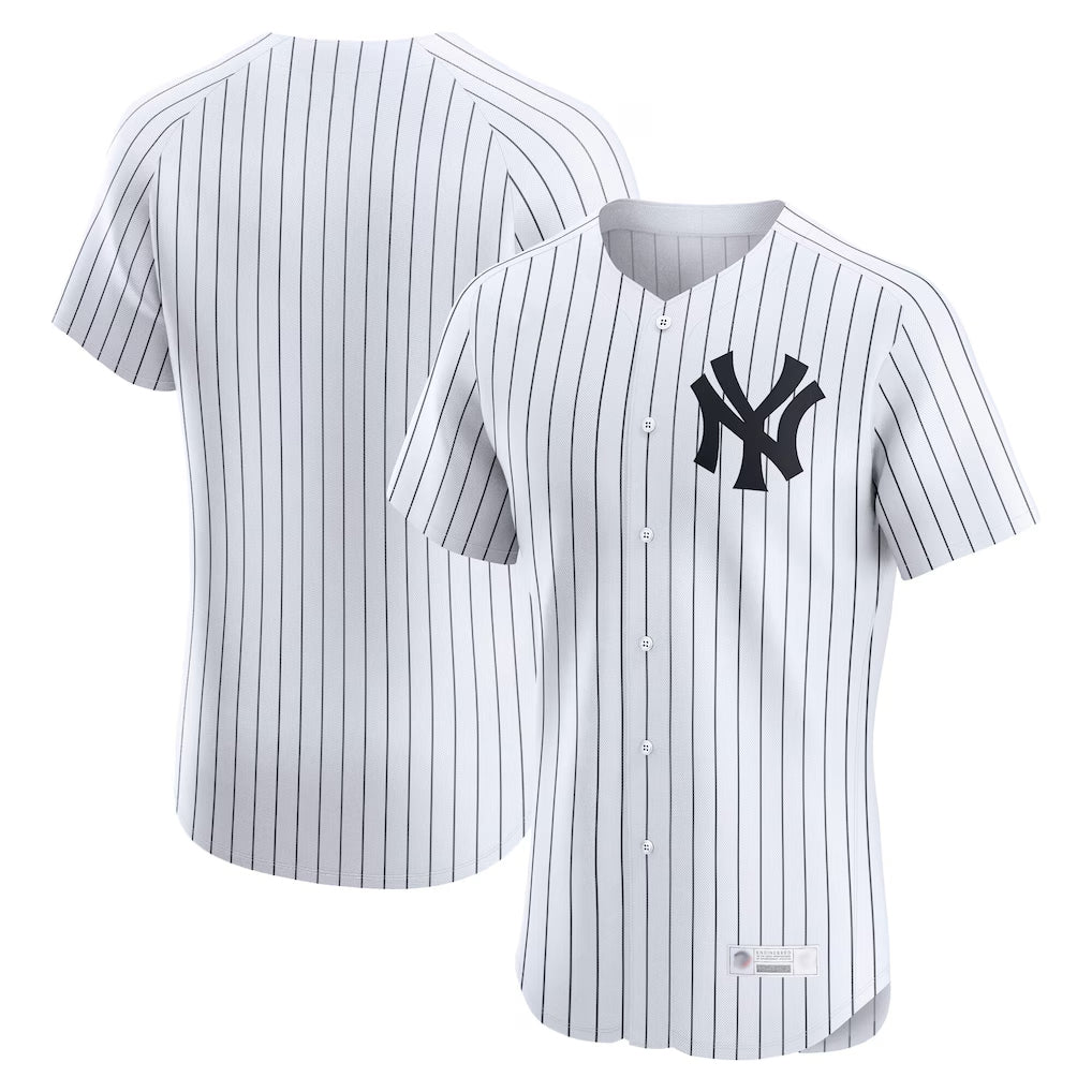 Johmsee NY.Yankees Blank Player White Limited Elite Home Stitched Jerseys