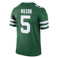 New York Jets #5 Garrett Wilson Legend Jersey - Legacy Green American Football Jerseys