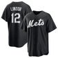 New York Mets #12 Francisco Lindor Black Lights Out Limited Stitched Baseball Jersey