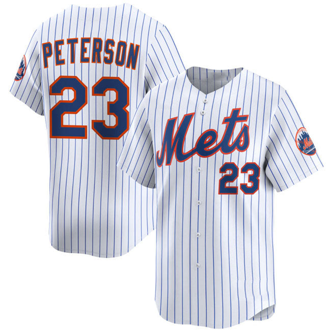 New York Mets #23 David Peterson White 2025 Home Limited Stitched Baseball Jersey