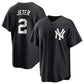New York Yankees #2 Derek Jeter Black Lights Out Limited Stitched Baseball Jersey