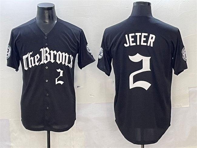 New York Yankees #2 Derek Jeter Black 'Gothic Legacy Edition' Vapor Premier Limited Stitched Baseball Jersey