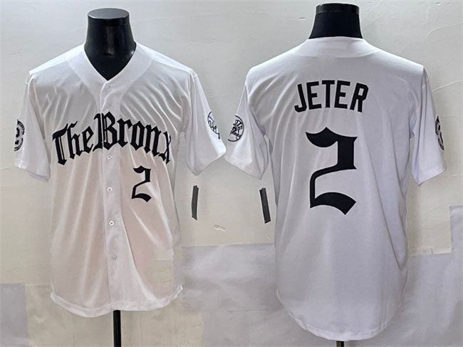 New York Yankees #2 Derek Jeter White 'Gothic Legacy Edition' Vapor Premier Limited Stitched Baseball Jersey