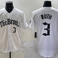 New York Yankees #3 Babe Ruth White 'Gothic Legacy Edition' Vapor Premier Limited Stitched Baseball Jersey