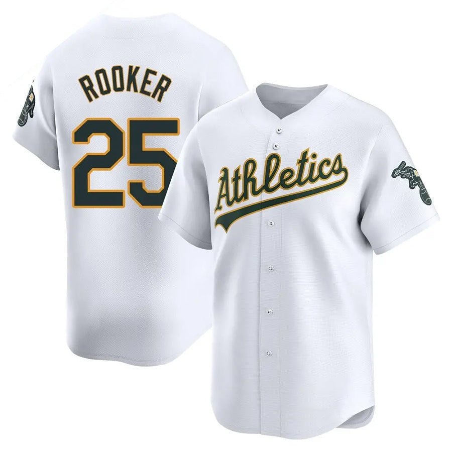 Johmsee Athletics #25 Brent Rooker Player White Limited Home Personalized Jerseys