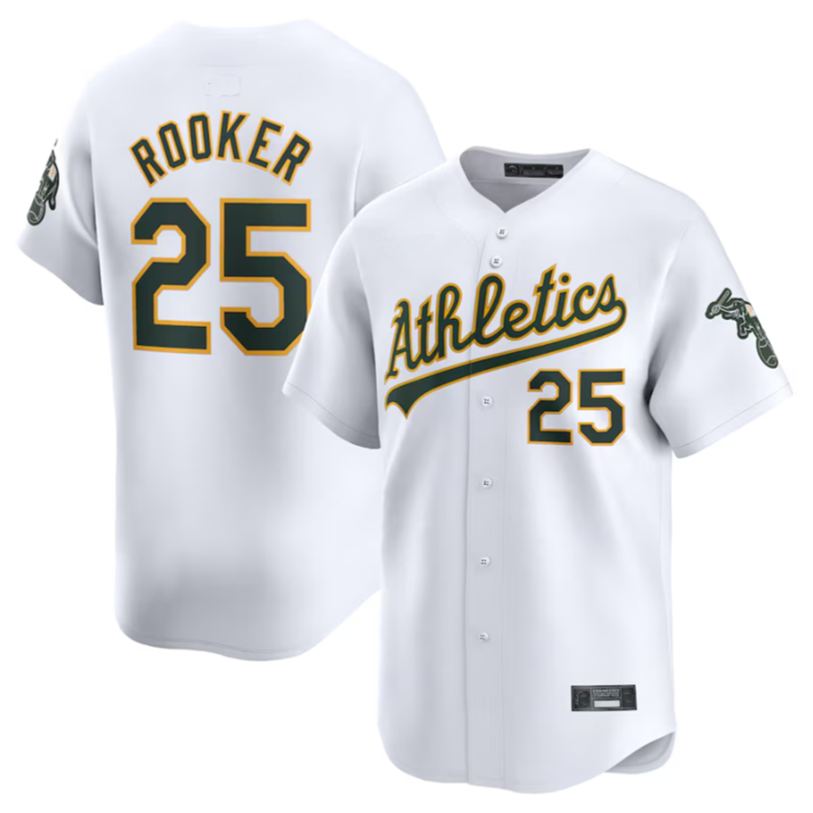 Johmsee Athletics #25 Brent Rooker White Home Limited Player Jersey American Stitched Personalized Jerseys