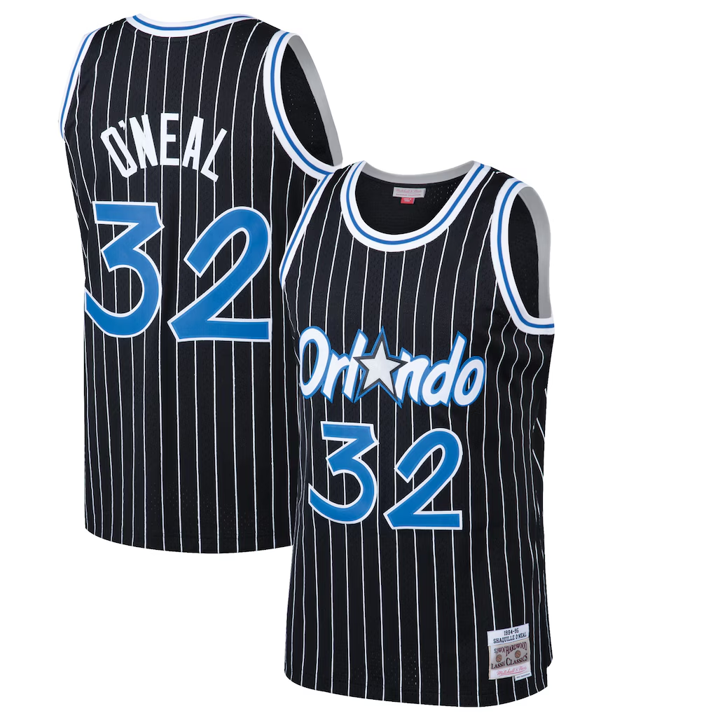 Johmsee O.Magic #32 Shaquille O'Neal Mitchell & Ness Black Hardwood Classics Swingman Jerseys
