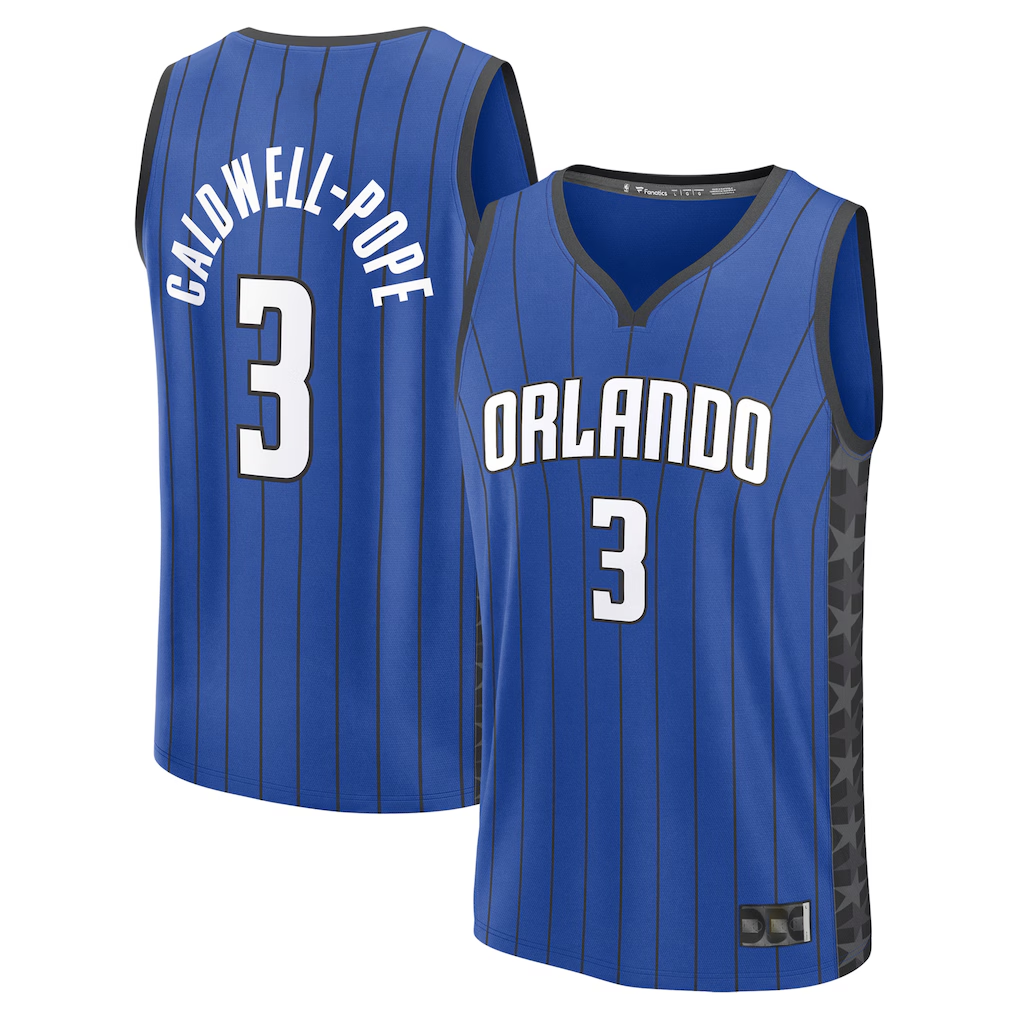Johmsee O.Magic #3 Kentavious Caldwell-Pope Blue Fast Break Replica Player Jerseys - Statement Edition
