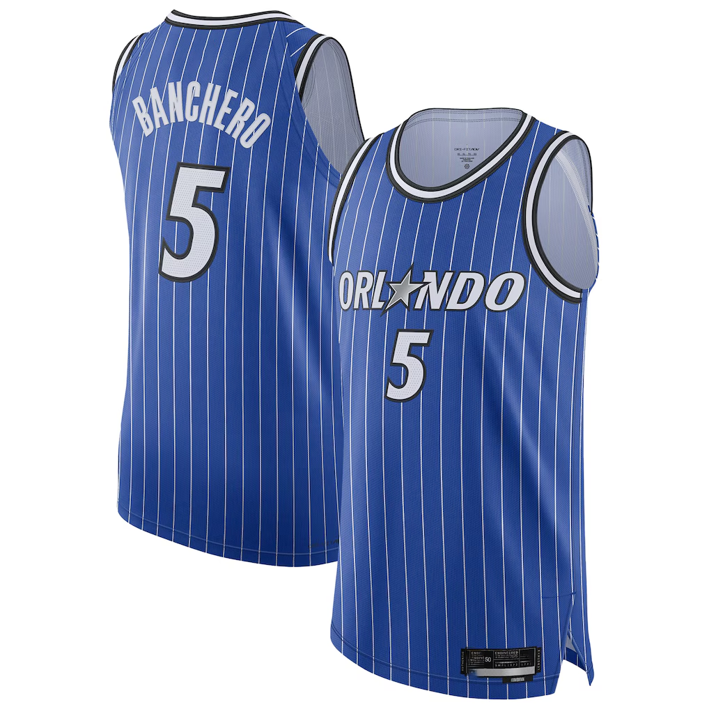 Johmsee O.Magic #5 Paolo Banchero Blue Authentic Player Jerseys - Icon Edition