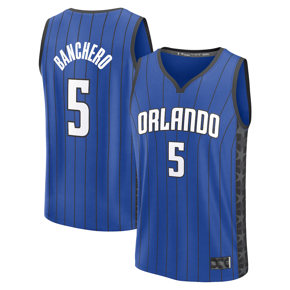 Johmsee O.Magic #5 Paolo Banchero  Blue Fast Break Replica Player Jerseys - Statement Edition