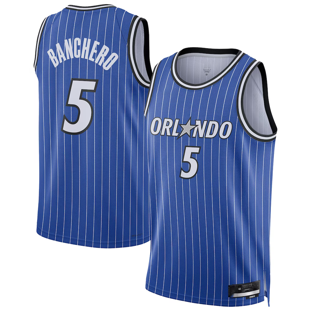 Johmsee O.Magic #5 Paolo Banchero Blue Swingman Player Jerseys - Icon Edition