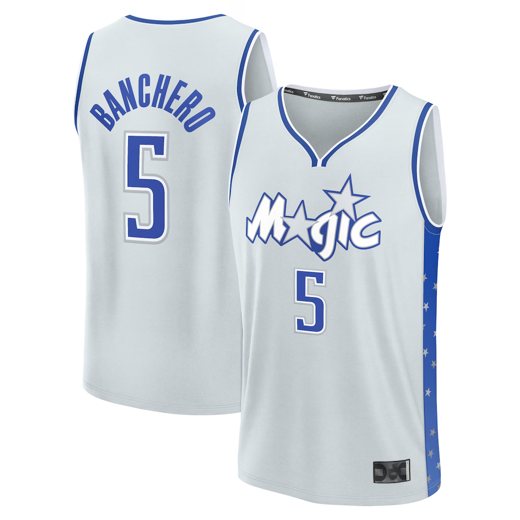 Johmsee O.Magic #5 Paolo Banchero  Silver 2025-26 City Edition Fast Break Jerseys