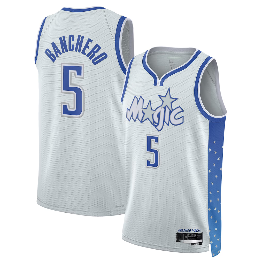 Johmsee O.Magic #5 Paolo Banchero Silver 2025-26 Swingman Jerseys - City Edition