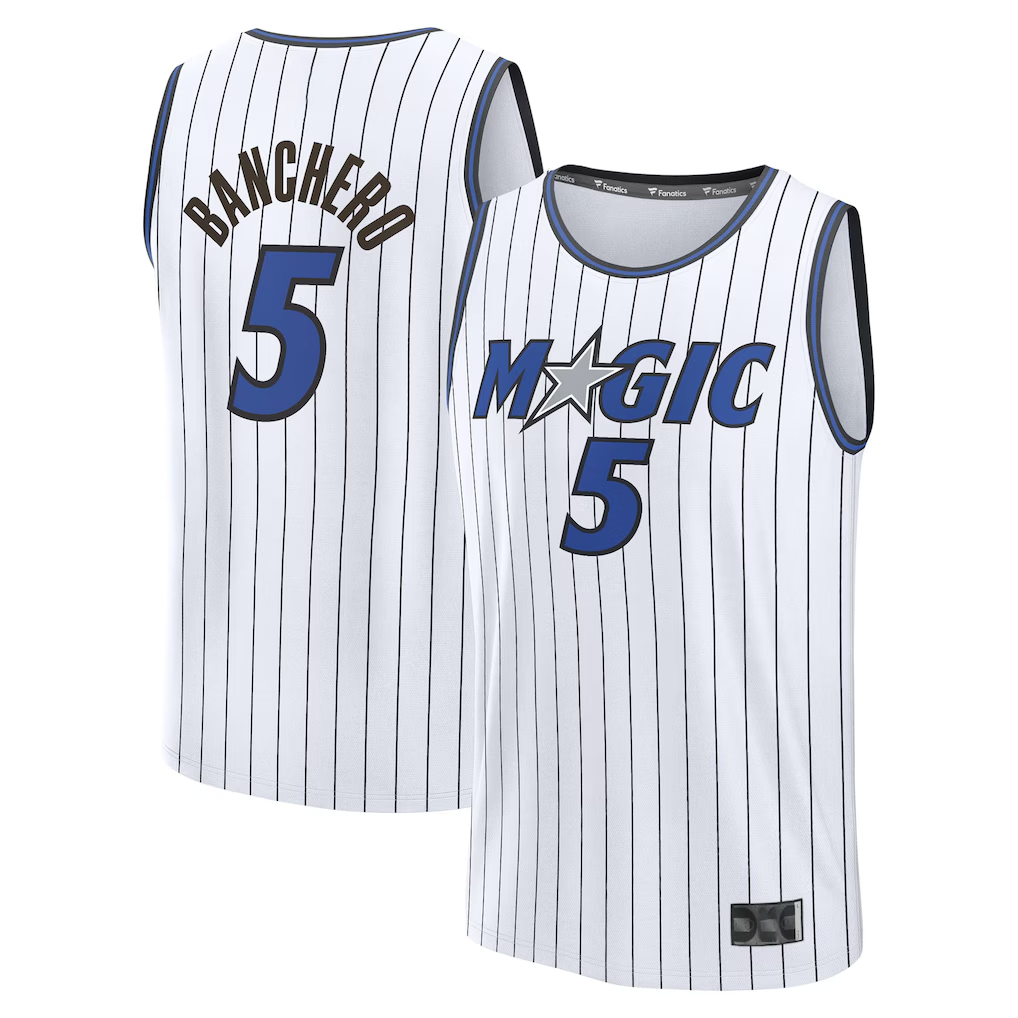 Johmsee O.Magic #5 Paolo Banchero  White Fast Break Replica Player Jerseys - Association Edition