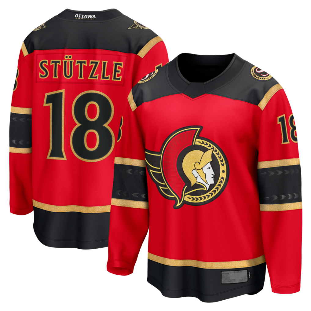 Johmsee O.Senators #18 Tim Stutzle Red Alternate Breakaway Jerseys