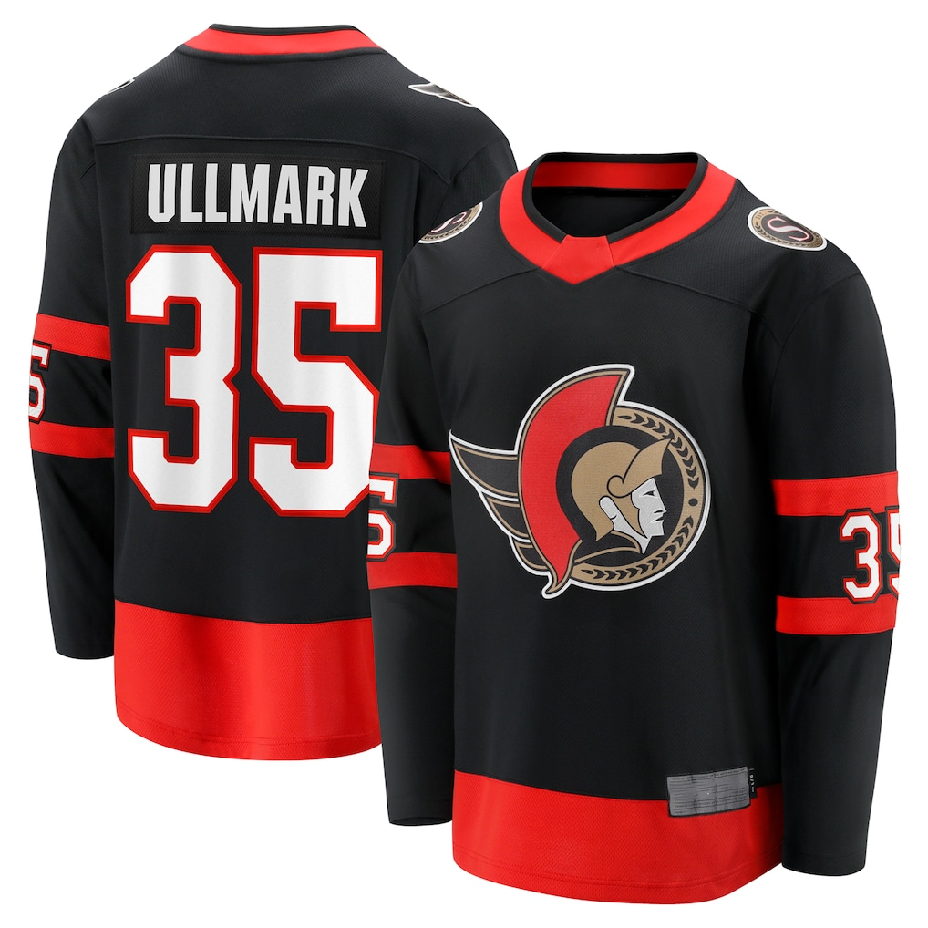 Johmsee O.Senators #35 Linus Ullmark Black Home Premier Breakaway Player Jerseys