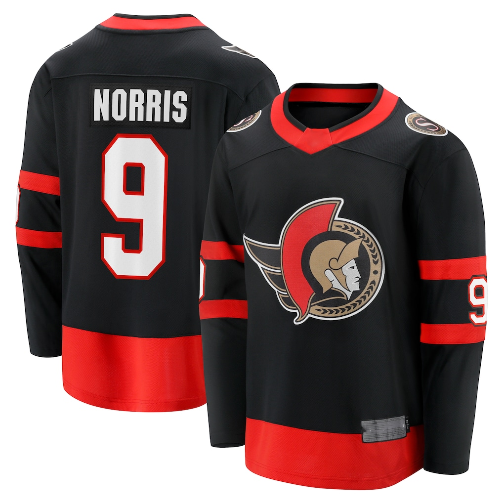 Johmsee O.Senators #9 Josh Norris Black Home Breakaway Jerseys