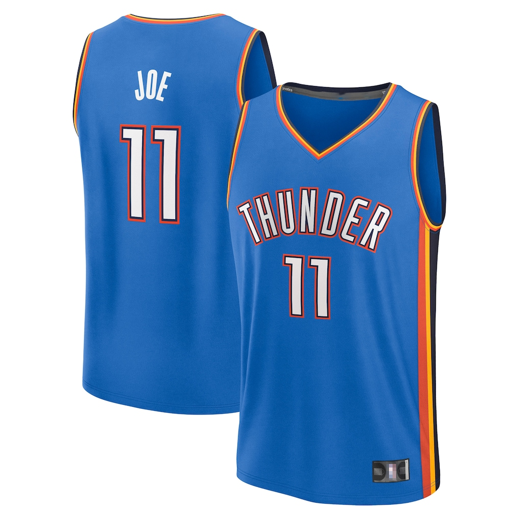 Johmsee OC.Thunder #11 Isaiah Joe Blue Fast Break Replica Player Stitched Jerseys- Icon Edition