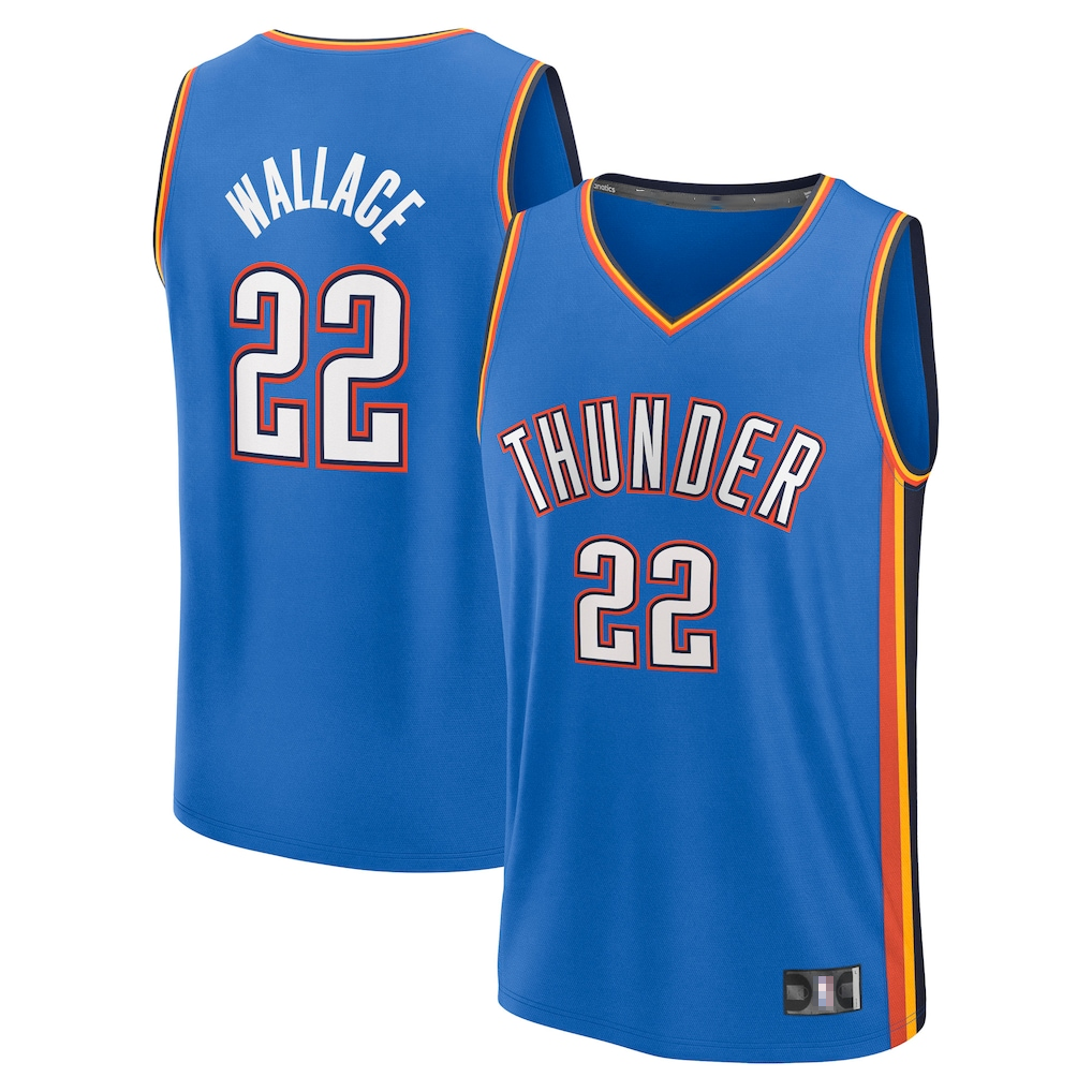 Johmsee OC.Thunder #22 Cason Wallace Blue Fast Break Replica Player Stitched Jerseys - Icon Edition