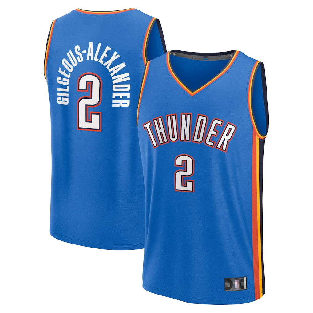 Johmsee OC.Thunder #2 Shai Gilgeous-Alexander Blue Big & Tall Fast Break Stitched Jerseys- Icon Edition