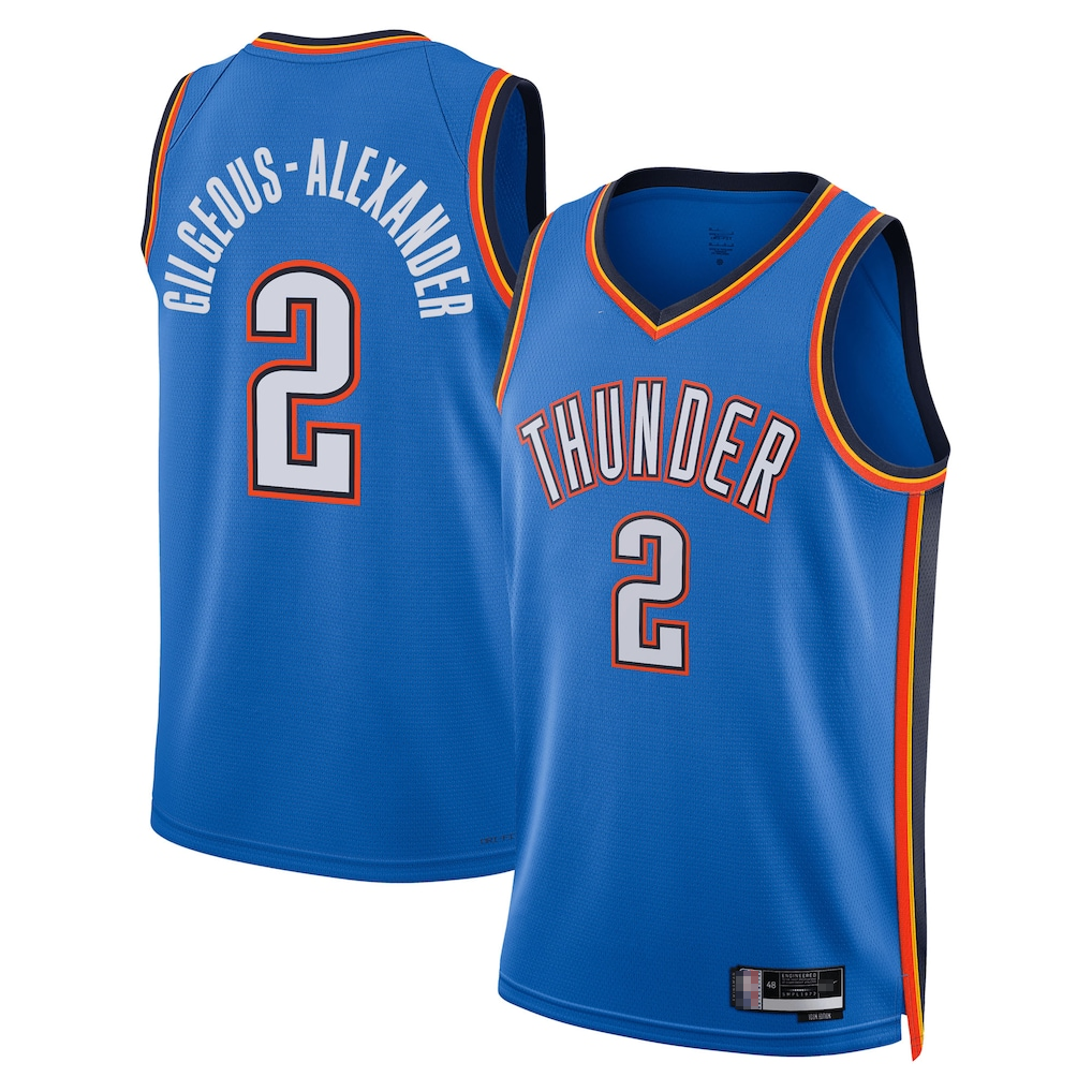 Johmsee OC.Thunder #2 Shai Gilgeous-Alexander Blue Swingman Stitched Jerseys- Icon Edition