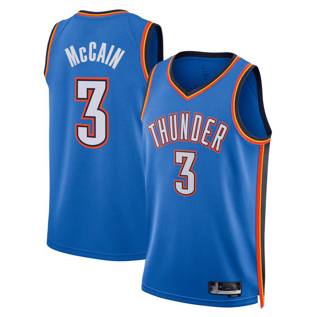 Johmsee OC.Thunder #3 Jared McCain Blue Swingman Stitched Jerseys- Icon Edition