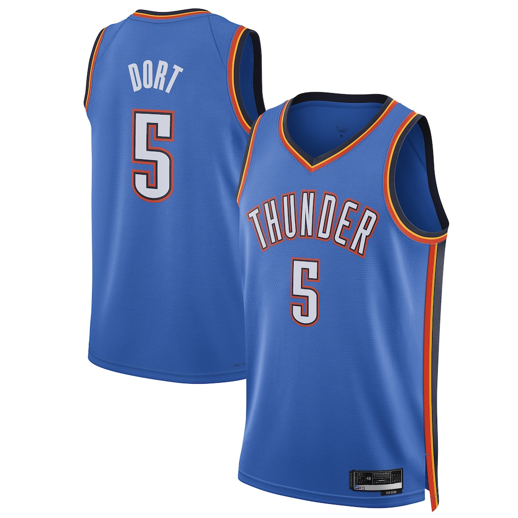 Johmsee OC.Thunder #5 Luguentz Dort Blue Swingman Player Stitched Jerseys - Icon Edition