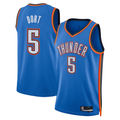 Johmsee OC.Thunder #5 Luguentz Dort Blue Swingman Stitched Jerseys - Icon Edition