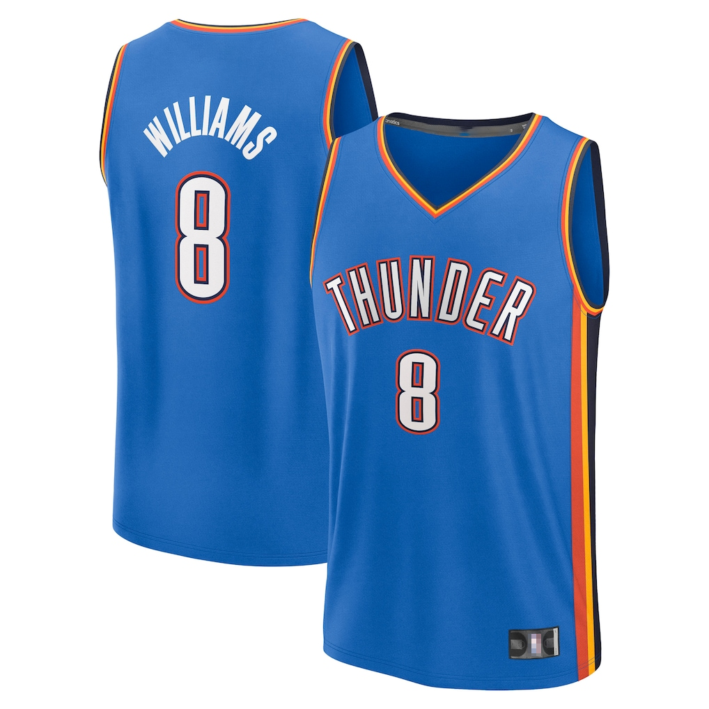 Johmsee OC.Thunder #8 Jalen Williams Blue Fast Break Replica Player Stitched Jerseys - Icon Edition