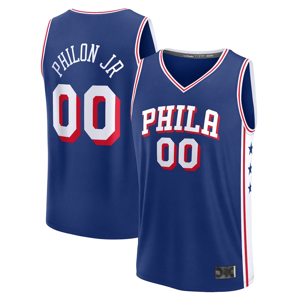 Johmsee P.76ers #00 Labaron Philon Jr  Royal 2026  Draft First Round Pick Fast Break Jerseys - Icon Edition