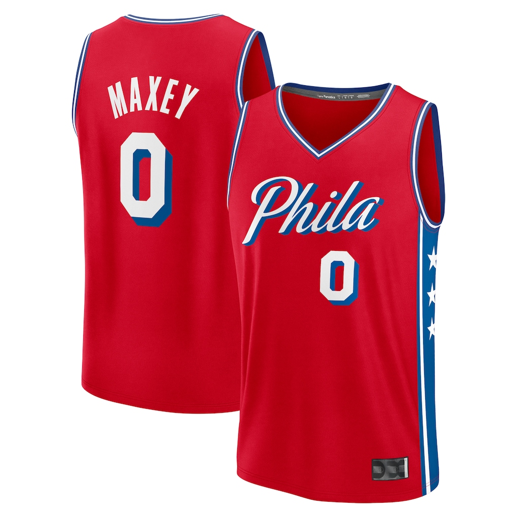 Johmsee P.76ers #0 Tyrese Maxey Jordan Brand Red Swingman Jerseys - Statement Edition