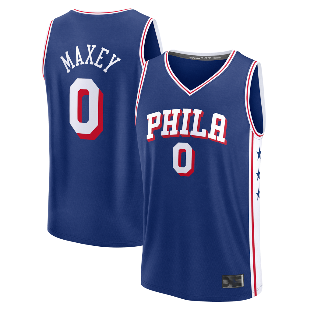 Johmsee P.76ers #0 Tyrese Maxey  Royal Fast Break Replica Player Jerseys - Icon Edition