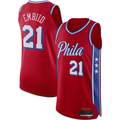 Johmsee P.76ers #21 Joel Embiid Jordan Brand Red Authentic Player Jerseys - Statement Edition