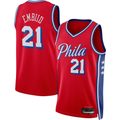 Johmsee P.76ers #21 Joel Embiid Jordan Brand Red Swingman Jerseys - Statement Edition