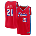 Johmsee P.76ers #21 Joel Embiid Red Fast Break Replica Player Jerseys - Statement Edition