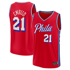 Johmsee P.76ers #21 Joel Embiid Red Fast Break Replica Player Jerseys - Statement Edition