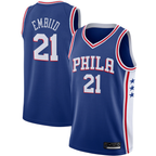 Johmsee P.76ers #21 Joel Embiid Royal 2019-2020 Swingman Jerseys - Icon Edition