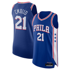 Johmsee P.76ers #21 Joel Embiid Royal Authentic Jerseys - Icon Edition