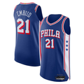 Johmsee P.76ers #21 Joel Embiid Royal Authentic Jerseys - Icon Edition