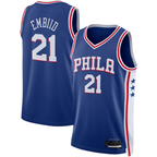 Johmsee P.76ers #21 Joel Embiid Royal Swingman Jerseys - Icon Edition