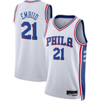 Johmsee P.76ers #21 Joel Embiid White Swingman Jerseys - Association Edition