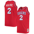 Johmsee P.76ers #2 Moses Malone Mitchell & Ness Red 1982-83 Big & Tall Hardwood Classics Swingman Jerseys