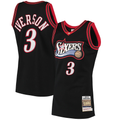 Johmsee P.76ers #3 Allen Iverson Mitchell & Ness Black 1997-98 Hardwood Classics Authentic Jerseys