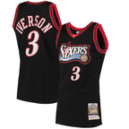 Johmsee P.76ers #3 Allen Iverson Mitchell & Ness Black 1997-98 Hardwood Classics Authentic Jerseys