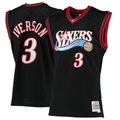 Johmsee P.76ers #3 Allen Iverson Mitchell & Ness Black 2000-01 Hardwood Classics Swingman Jerseys