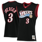Johmsee P.76ers #3 Allen Iverson Mitchell & Ness Black 2000-01 Hardwood Classics Swingman Jerseys
