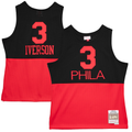 Johmsee P.76ers #3 Allen Iverson Mitchell & Ness Black 2003-04 Hardwood Classics Reload 2.0 Swingman Jerseys