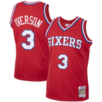 Johmsee P.76ers #3 Allen Iverson Mitchell & Ness Red 2002-03 Hardwood Classics Swingman Jerseys
